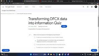 Transforming DFCX data into information Quiz | Arcade |