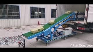 Loading or unloading a container safely and quickly using YiFan Conveyor Truck Loader