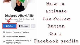 How to activate the Follow Button on Facebook Profile