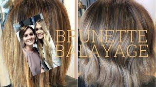 BRUNETTE BALAYAGE ON SHORT HAIR| CLIENT VISITS FROM SWITZERLAND