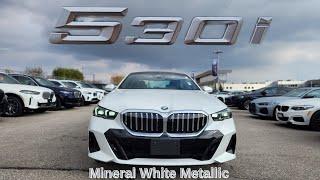 NEW ARRIVAL!  2024 BMW 530i xDrive Mineral White Metallic with Espresso Veganza