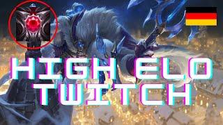 Twitch Guide german Grandmaster  Botlane High Elo Gameplay Analyse Tipps Runen 2023 AP TWITCH BUILD