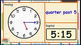 Telling the Time for Kids: Quarter Past Times