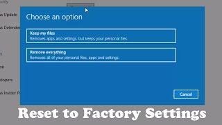 How to Reset Windows 10 to Factory Settings