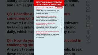 Most Common Job Interview Questions and Answers