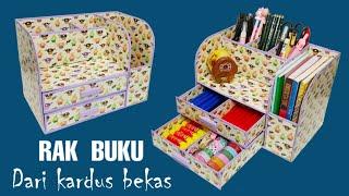 Ide kreatif - Cara membuat rak buku dari kardus