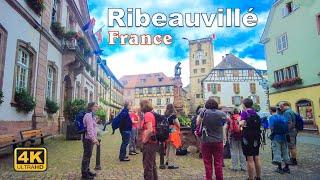 Ribeauvillé, Haut Rhin,  France Walking tour in 4K UHD