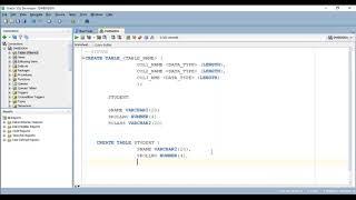 HOW TO CREATE TABLE IN ORACLE
