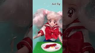 Sailor Moon and Chibi Usa Dolls kitchen cooking toys play #asmr #shorts #satisfyingvideo #toyreview