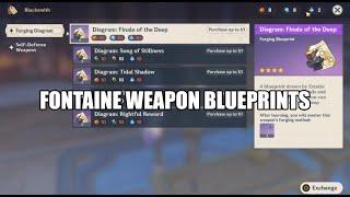 Where to find Fontaine weapon blueprints | Genshin Impact