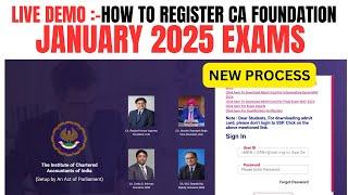 How to Register CA Foundation January 2025 Exams | CA foundation January 2025 Registration process