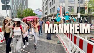 [4K] Walk with me in Mannheim Germany  | Rain Walk City Center | Es regnet️