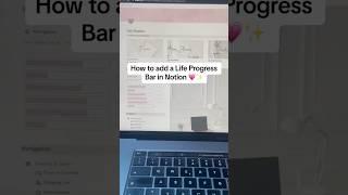 Notion Tutorial on how to add a Life Progress Bar Widget in Notion 