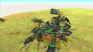 Animal Revolt Battle Simulator// 25 Giant Stag Beetle VS 25 Emperor Scorpion