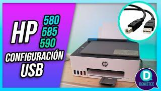 HP Smart Tank 580-585-590 | Configurar impresora con Cable USB a PC con Windows 10/11