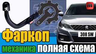 Установка фаркопа Peugeot 308 T9. Схема