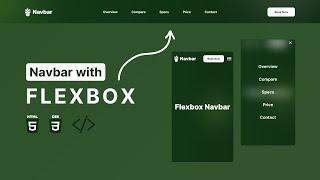 Responsive Navigation Bar in HTML And CSS | Simple Flexbox Navbar