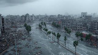 China now! Typhoon-level winds hit Guangdong, turning the sky dark in seconds