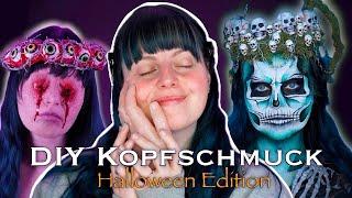 DIY-Halloween Kopfschmuck - 3 Looks! Augenkette, Skullkrone, Silikonfinger | Unwissend Schön