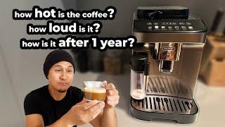 Delonghi Magnifica Evo Review | How hot is the coffee? how loud? How is it after one year?