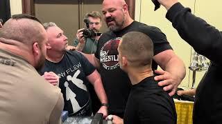 BRIAN SAHW confronts EDDIE HALL and Reffs