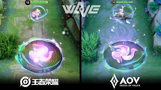 AOV x KOG : Wave Skin Effects Comparison ( Diao Chan , Wang Zhaojun )