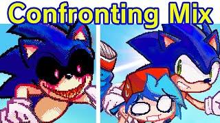 Friday Night Funkin' Confronting yourself FF MIX, Good & Bad Ending (BF Sonic & Sonic.EXE) (FNF Mod)