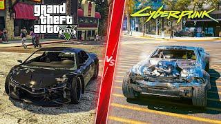 Cyberpunk 2077 Patch 2.0 vs GTA 5 - Direct Comparison! Attention to Detail & Graphics! ULTRA 4K