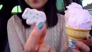 ASMR (Chew View) - Thrifty's Circus Animal Cookie Ice Cream