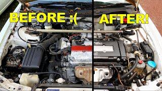 Abandoned DC2 Engine Bay Refresh FINALE!  Budget Transformation WIN! Honda Integra Resto-Build