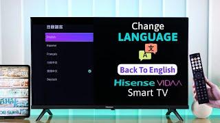 Hisense VIDAA TV: How To Change Language! [English/Spanish/Chinese]