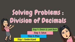 SOLVING PROBLEMS: DIVISION OF DECIMALS | GRADE 5