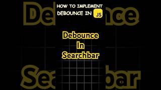 Debounce in Searchbar using JavaScript | HTML CSS JS