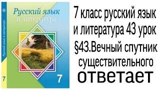 7 класс русский язык и литература 43 урок ответает. §43.Вечный спутник существительного.