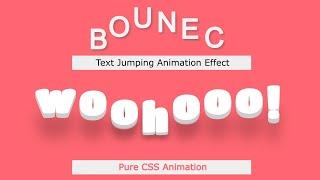 Bounce Text: Bouncing Text Animation in Pure CSS | Text Jumping Animation in CSS