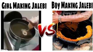 Girls Making Jalebi VS Boys Making Jalebi || Funny Moments || @Ajimwa#girlsvsboys #comedy