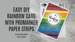 Easy DIY Rainbow card with paper strips and alcohol pens