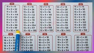 11-15 Tables |Table of 11 to 15 |Tables of Eleven to Fifteen |Tables |Multiplication Tables|@rsgauri