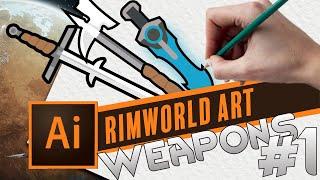 Drawing RimWorld art - Melee weapons!