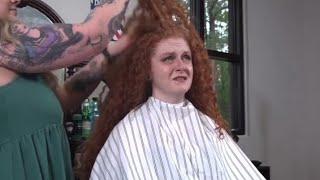 Mom crying  Headshave long hair 