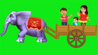 elephant gadi cartoon green screen video