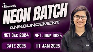 J Chemistry new batch | J Chemistry online courses | J Chemistry Neon Batch Announcement