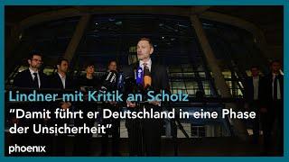 Kanzler entlässt Finanzminister: Pressestatement von Christian Lindner | 07.11.24