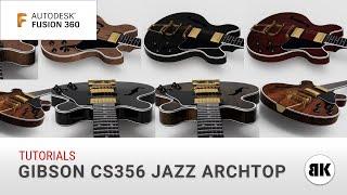 Fusion 360: How to design a Guitar [Gibson Cs356 Jazz] Advanced!