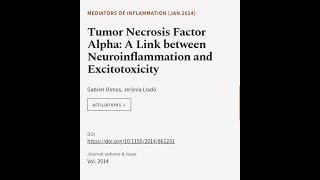 Tumor Necrosis Factor Alpha: A Link between Neuroinflammation and Excitotoxicity | RTCL.TV