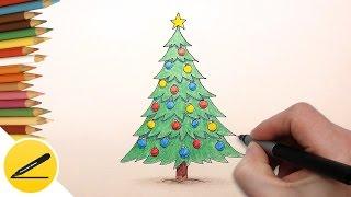 How to Draw a Christmas Tree step by step for kids | How to draw easy