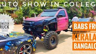 BABS KERELA IN BANGALORE | CAR MEET AT COLLEGE | ISUZU MONSTER TRUCKS ON FLAT BED