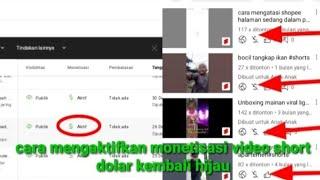 cara mengaktifkan monetisasi video short yang tidak aktif