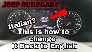 Jeep Renegade How to change language back to English / Italian problem / compass