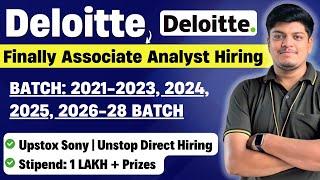 Finally Deloitte Biggest New Hiring | Upstox, TI, Unstop Off Campus Direct Hiring |BATCH: 2020-2028